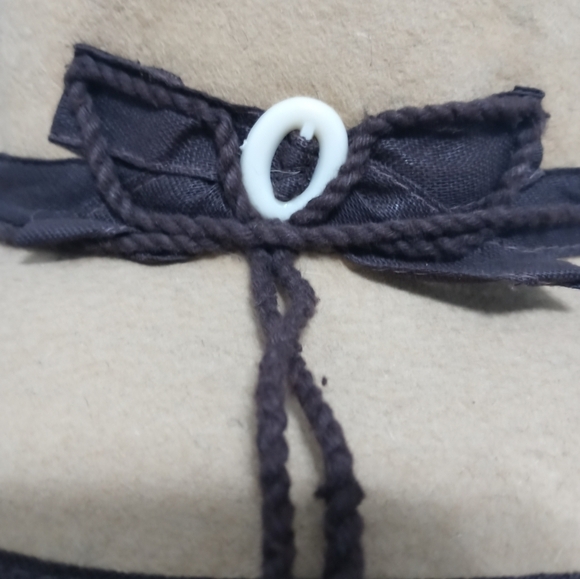 VINTAGE ARREGUI INDUSTRIA PERUANA BEIGE WOMEN\'S HAT WITH EMBROIDERED TRIM 54/3 main image 3